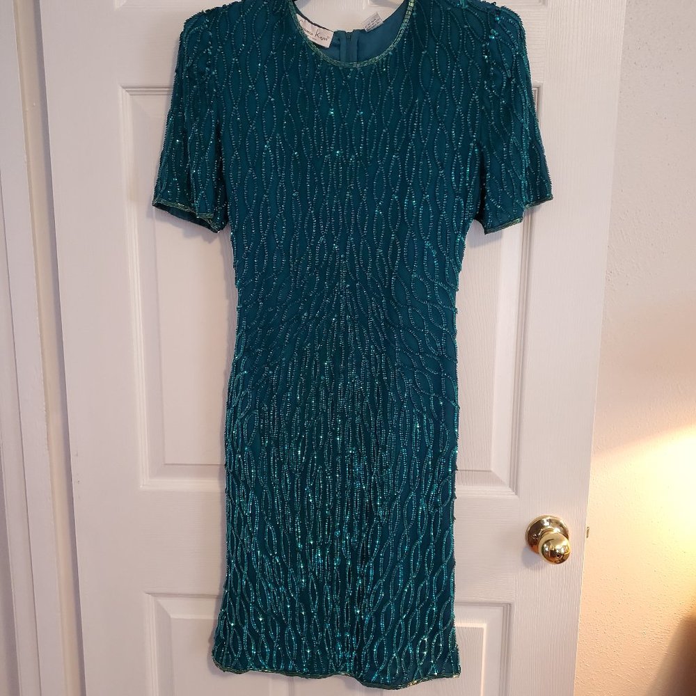 Emerald green vintage cocktail dress